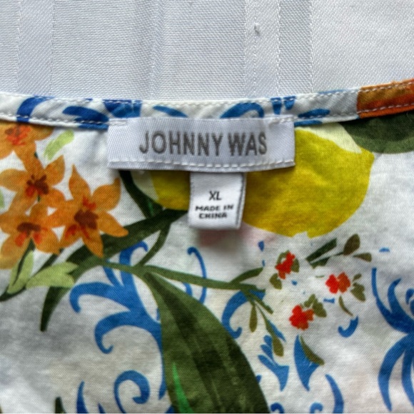 Johnny Was Lemon & Floral Print Lightweight Cotton Short Sleeve Sleep Shirt - Picture 8 of 12